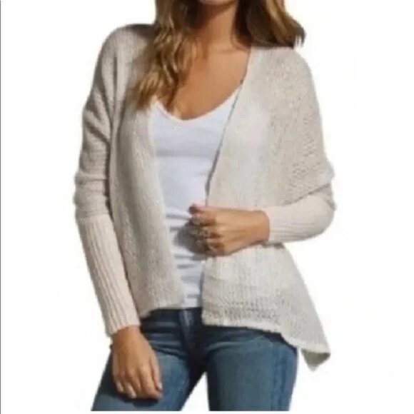 Free People Peakaboo Lace Wool Oversized Open Cardigan - Picture 2 of 8